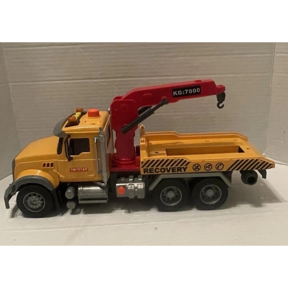 TOYSTAR KG-7000 15" Recovery Tow Truck Wrecker Crane Hook Yellow Red Toy